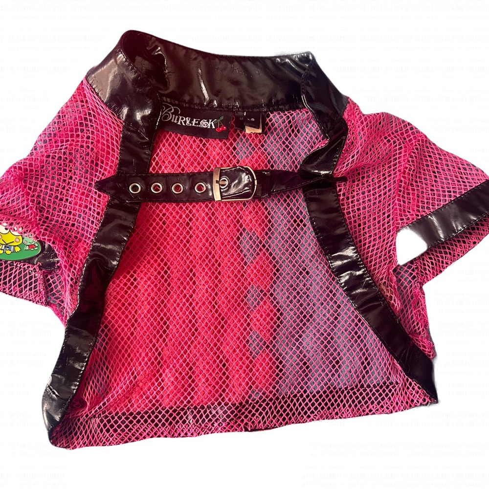 BURLESK pink fishnet mesh shrug